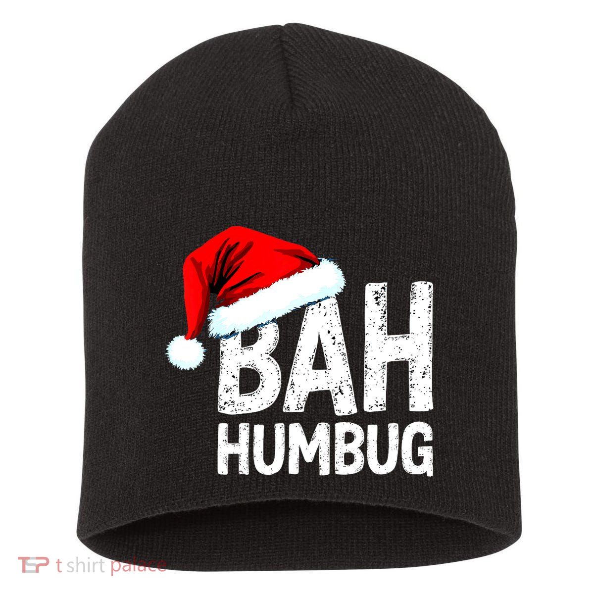 Vintage Bah Humbug Christmas Santa Funny Xmas Party Short Acrylic Beanie