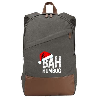 Vintage Bah Humbug Christmas Santa Funny Xmas Party Cotton Canvas Backpack