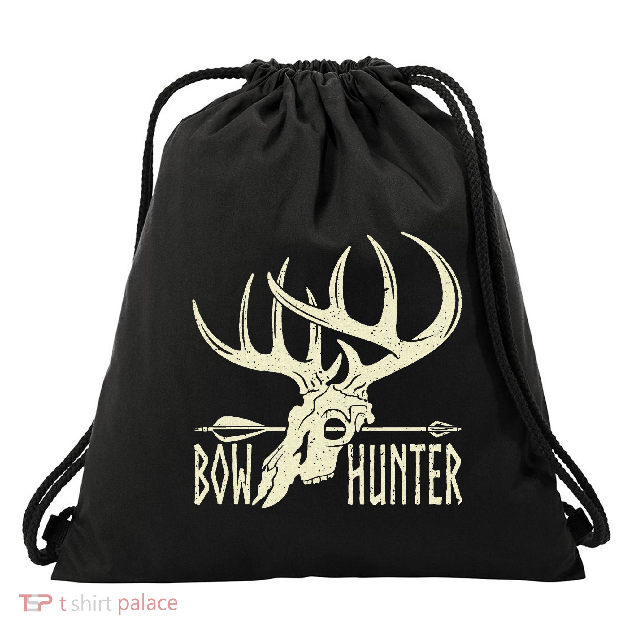 Vintage Bow Hunter American Deer Hunting Archery Drawstring Bag