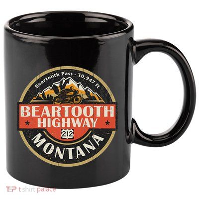 Vintage Beartooth Highway Mountain Hiking Nature 11oz C Handle Ceramic Mug