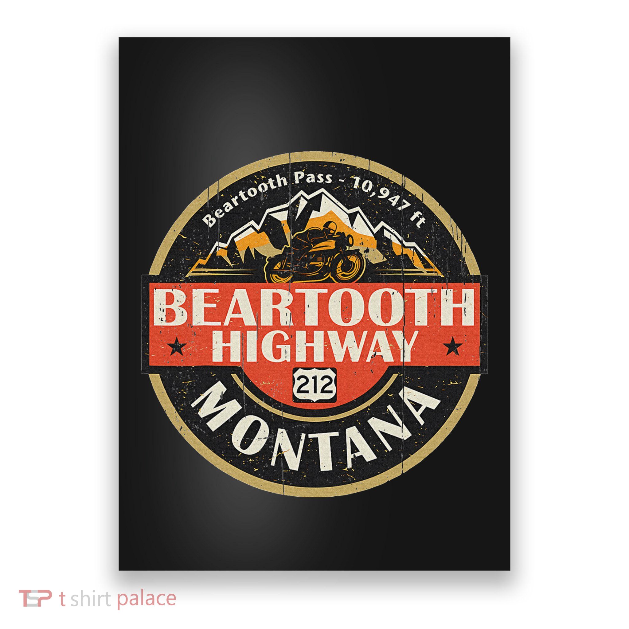 Vintage Beartooth Highway Mountain Hiking Nature Poster