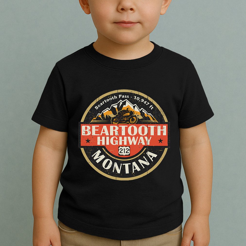 Vintage Beartooth Highway Mountain Hiking Nature Toddler T-Shirt
