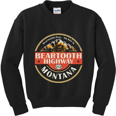 Vintage Beartooth Highway Mountain Hiking Nature Kids Sweatshirt