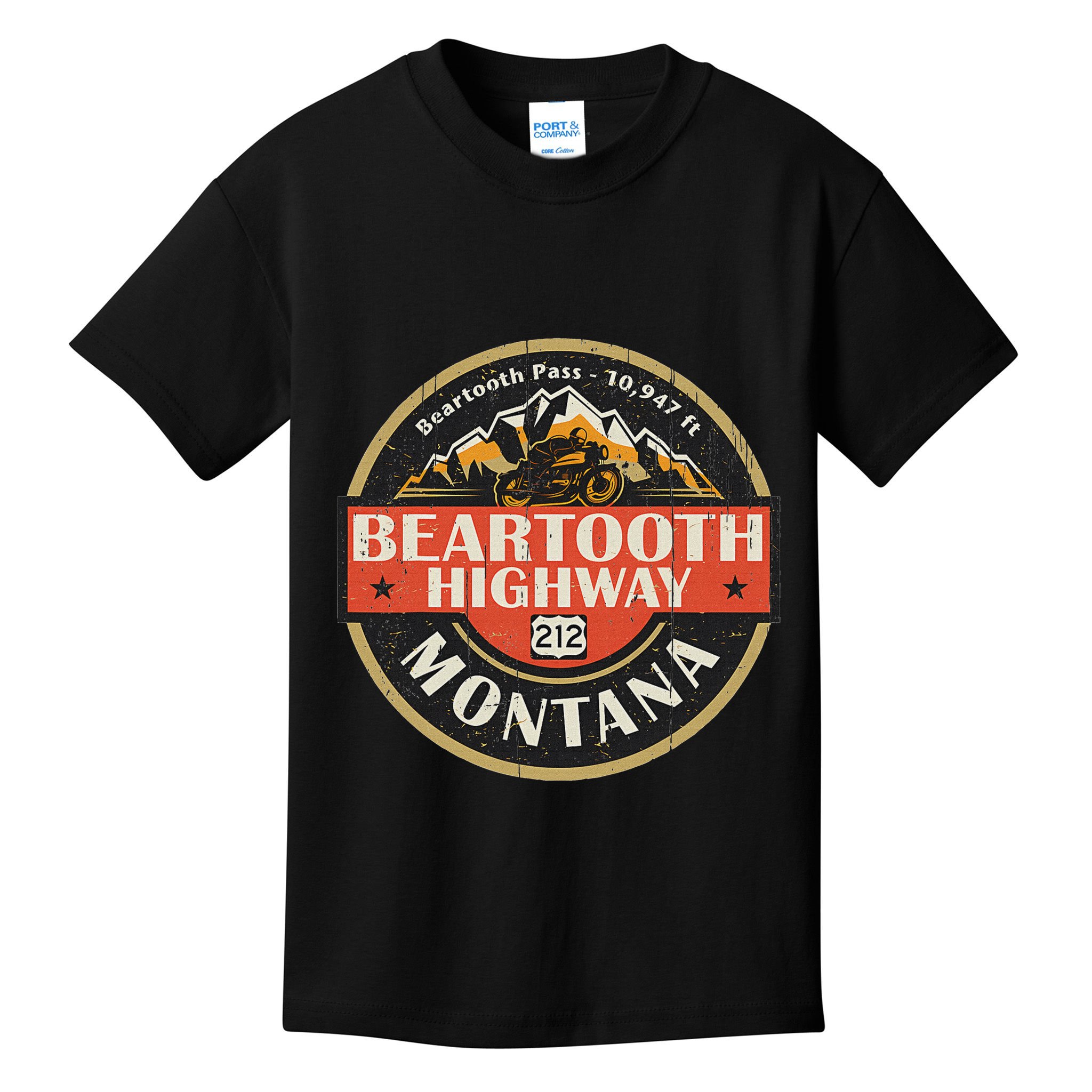 Vintage Beartooth Highway Mountain Hiking Nature Kids T-Shirt