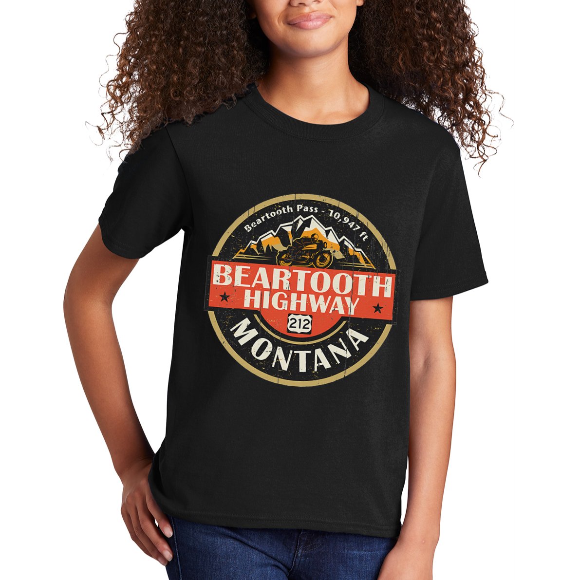 Vintage Beartooth Highway Mountain Hiking Nature Kids T-Shirt