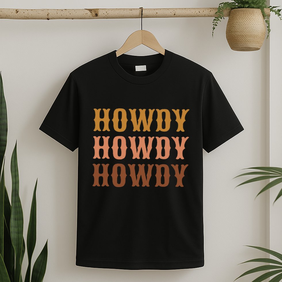 Vintage Brown Howdy Rodeo Western Country Texas Lover Gifts T-Shirt