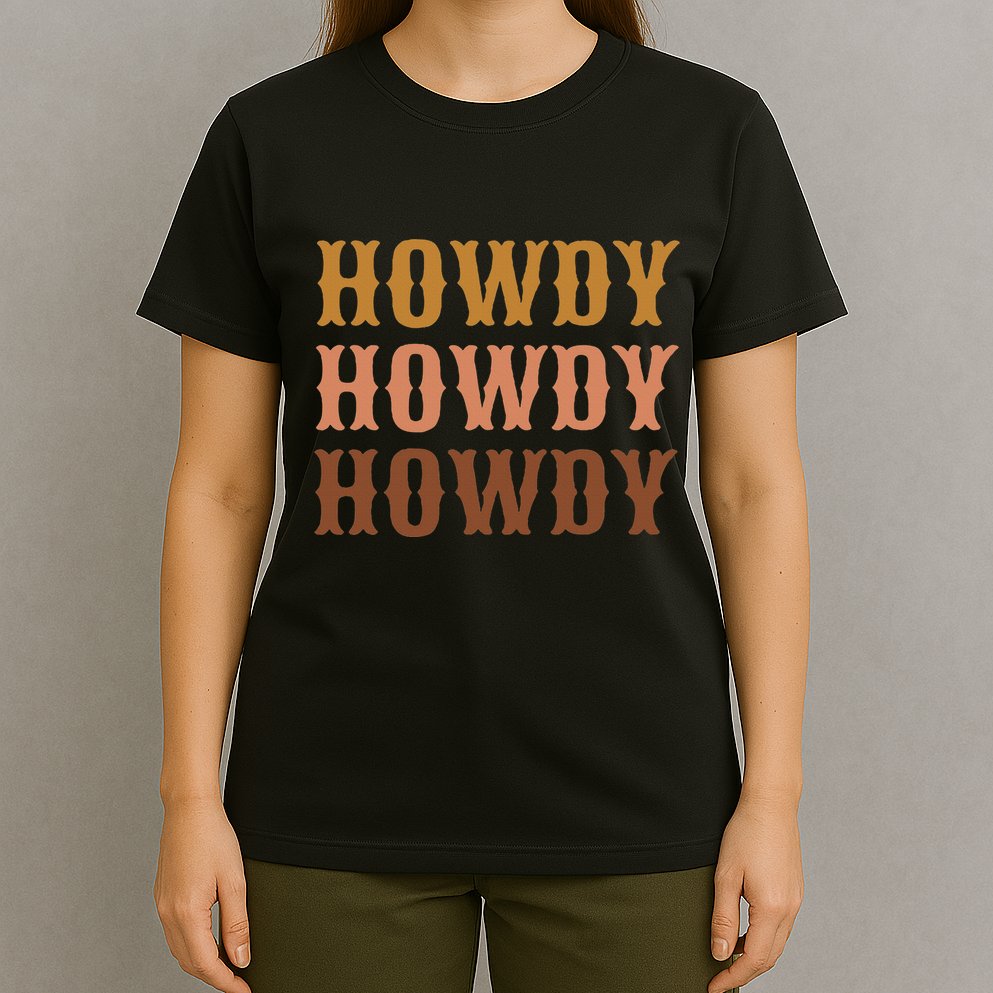 Vintage Brown Howdy Rodeo Western Country Texas Lover Gifts T-Shirt