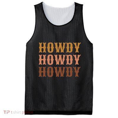 Vintage Brown Howdy Rodeo Western Country Texas Lover Gifts Mesh Reversible Basketball Jersey Tank