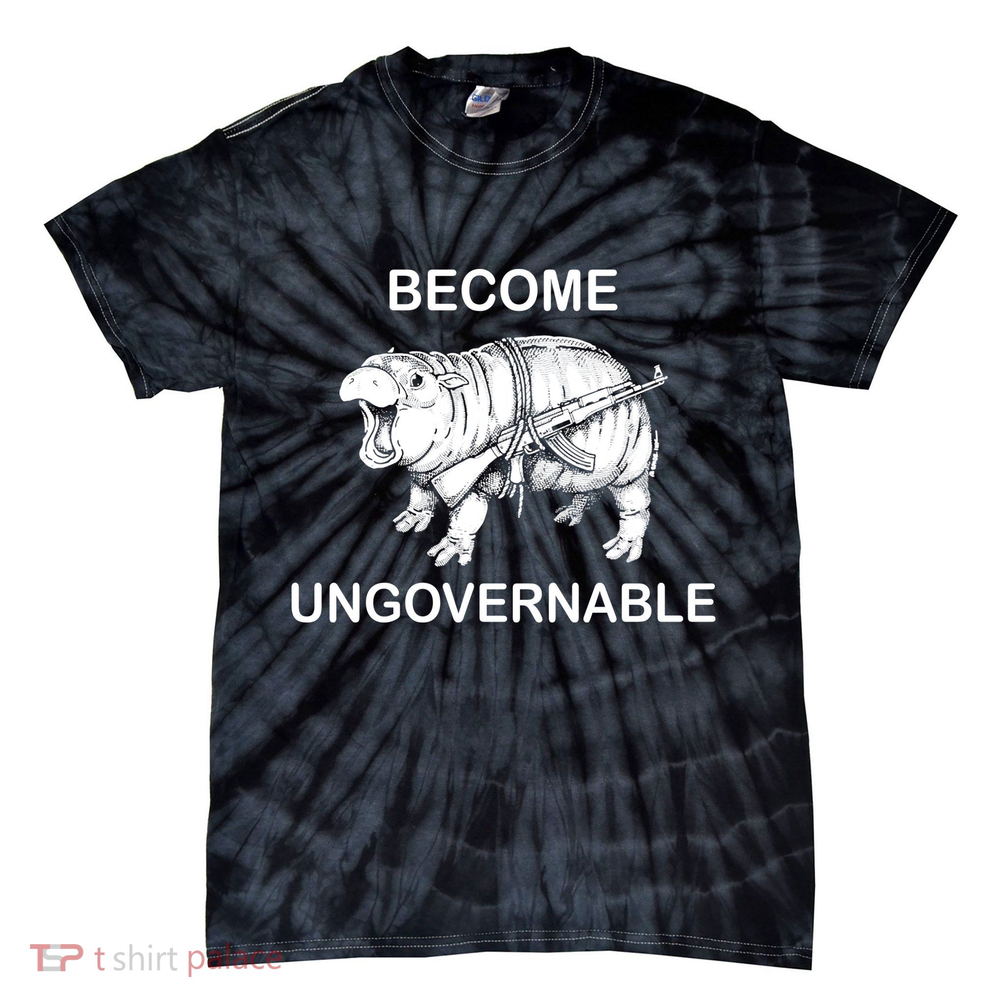 Vintage Become Hippo Ungovernable Baby Moodeng Tie-Dye T-Shirt