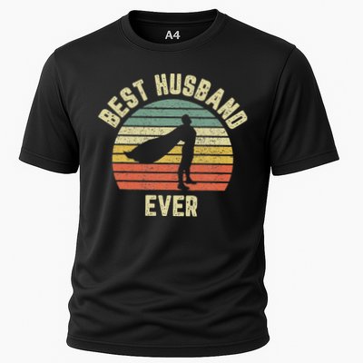 Vintage Best Husband Ever Superhero Fun Retro Graphic Cooling Performance Crew T-Shirt
