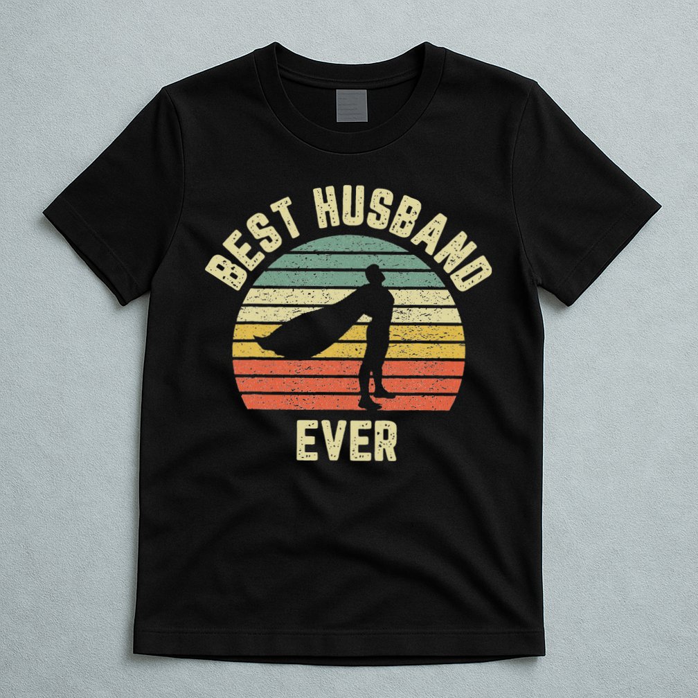 Vintage Best Husband Ever Superhero Fun Retro Graphic T-Shirt