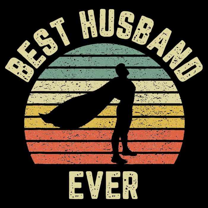Vintage Best Husband Ever Superhero Fun Retro Graphic T-Shirt