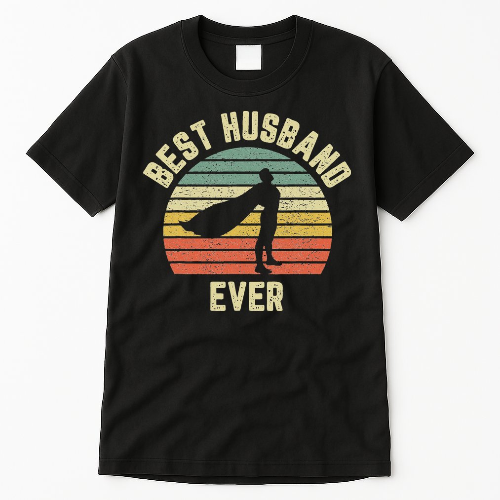 Vintage Best Husband Ever Superhero Fun Retro Graphic Tall T-Shirt
