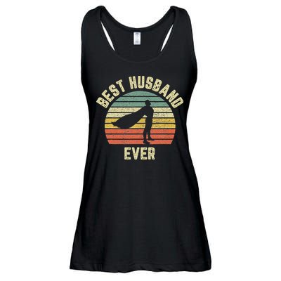Vintage Best Husband Ever Superhero Fun Retro Graphic Ladies Essential Flowy Tank