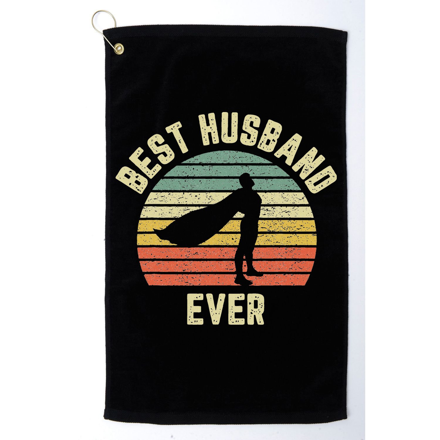 Vintage Best Husband Ever Superhero Fun Retro Graphic Golf Towel