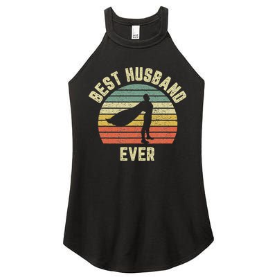 Vintage Best Husband Ever Superhero Fun Retro Graphic Women's Perfect Tri Rocker Tank