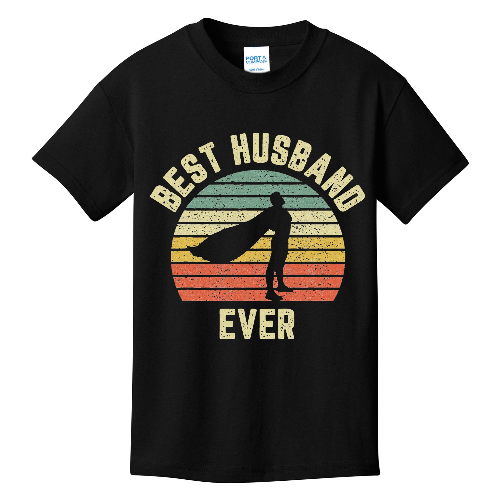 Vintage Best Husband Ever Superhero Fun Retro Graphic Kids T-Shirt