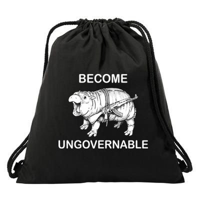 Vintage Become Hippo Ungovernable Baby Moodeng Drawstring Bag