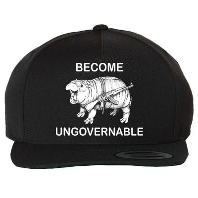 Vintage Become Hippo Ungovernable Baby Moodeng Wool Snapback Cap