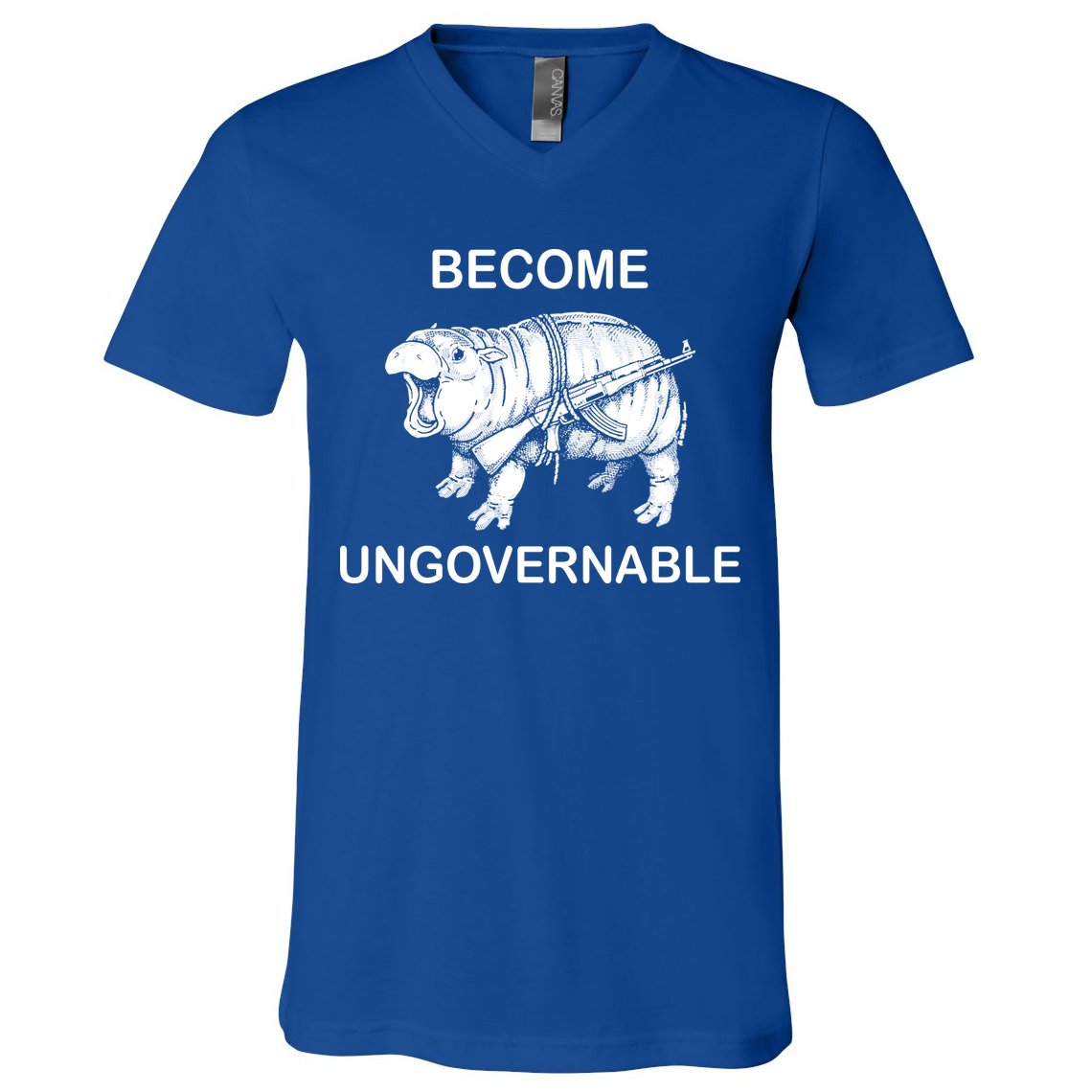 Vintage Become Hippo Ungovernable Baby Moodeng V-Neck T-Shirt