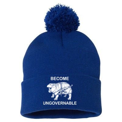 Vintage Become Hippo Ungovernable Baby Moodeng Pom Pom 12in Knit Beanie