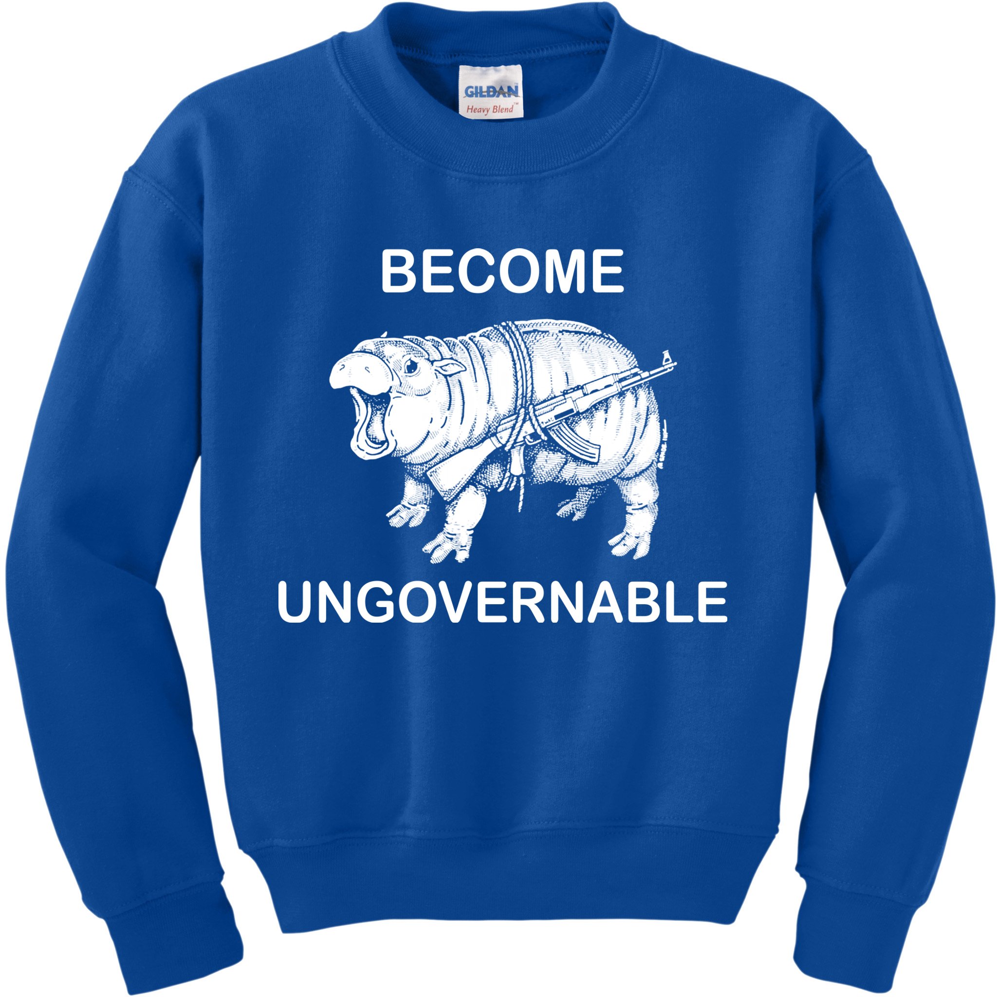 Vintage Become Hippo Ungovernable Baby Moodeng Kids Sweatshirt