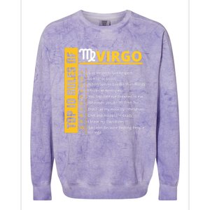 Virgo Birthday Horoscope Gift Top 10 Rules Of Virgo Zodiac Gift Colorblast Crewneck Sweatshirt