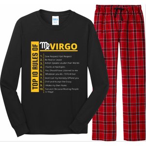 Virgo Birthday Horoscope Gift Top 10 Rules Of Virgo Zodiac Gift Long Sleeve Pajama Set