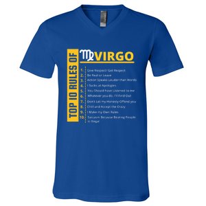 Virgo Birthday Horoscope Gift Top 10 Rules Of Virgo Zodiac Gift V-Neck T-Shirt