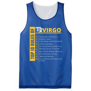 Virgo Birthday Horoscope Gift Top 10 Rules Of Virgo Zodiac Gift Mesh Reversible Basketball Jersey Tank