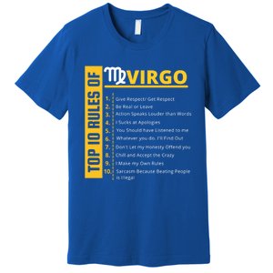 Virgo Birthday Horoscope Gift Top 10 Rules Of Virgo Zodiac Gift Premium T-Shirt