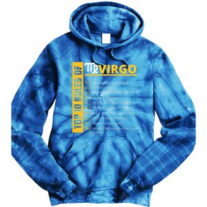 Virgo Birthday Horoscope Gift Top 10 Rules Of Virgo Zodiac Gift Tie Dye Hoodie