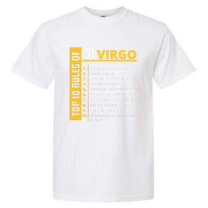 Virgo Birthday Horoscope Gift Top 10 Rules Of Virgo Zodiac Gift Garment-Dyed Heavyweight T-Shirt