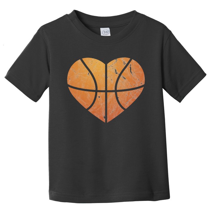 Vintage Basketball Heart Gift Retro Player Valentine's Day Toddler T-Shirt