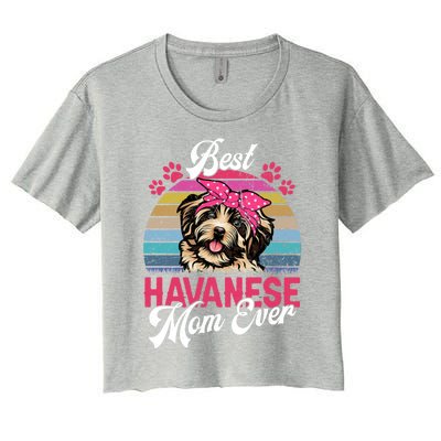 Vintage Best Havanese Mom Ever Gift Women's Crop Top Tee