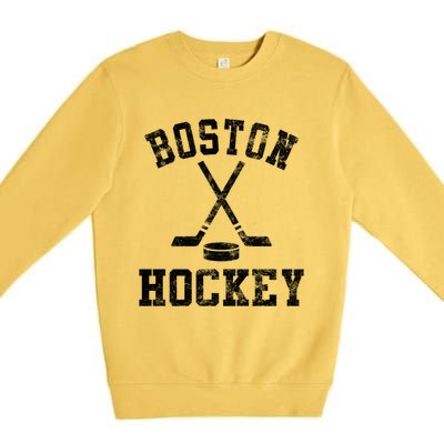 Vintage Boston Hockey Gift Premium Crewneck Sweatshirt