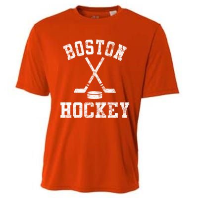 Vintage Boston Hockey Gift Cooling Performance Crew T-Shirt