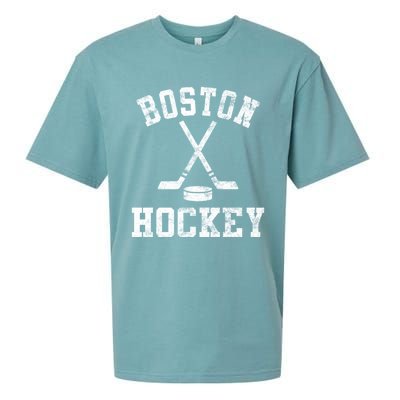 Vintage Boston Hockey Gift Sueded Cloud Jersey T-Shirt