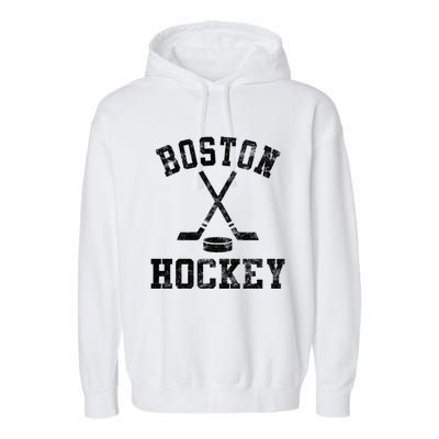 Vintage Boston Hockey Gift Garment-Dyed Fleece Hoodie