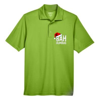 Vintage Bah Humbug Christmas Santa Funny Xmas Party Men's Origin Performance Pique Polo