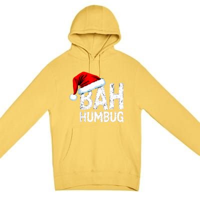 Vintage Bah Humbug Christmas Santa Funny Xmas Party Premium Pullover Hoodie