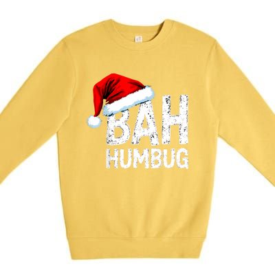 Vintage Bah Humbug Christmas Santa Funny Xmas Party Premium Crewneck Sweatshirt