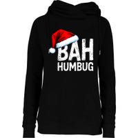 Vintage Bah Humbug Christmas Santa Funny Xmas Party Womens Funnel Neck Pullover Hood