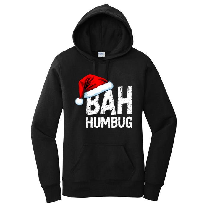 Vintage Bah Humbug Christmas Santa Funny Xmas Party Women's Pullover Hoodie