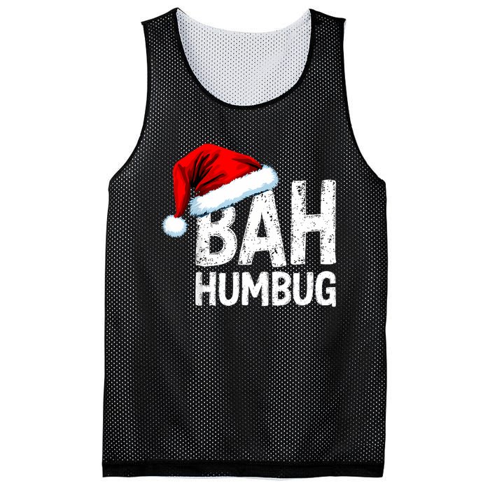 Vintage Bah Humbug Christmas Santa Funny Xmas Party Mesh Reversible Basketball Jersey Tank