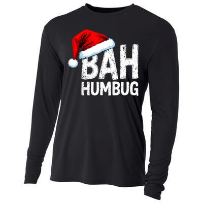 Vintage Bah Humbug Christmas Santa Funny Xmas Party Cooling Performance Long Sleeve Crew