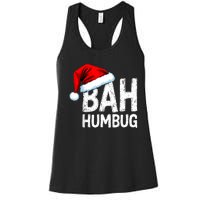 Vintage Bah Humbug Christmas Santa Funny Xmas Party Women's Racerback Tank