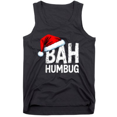 Vintage Bah Humbug Christmas Santa Funny Xmas Party Tank Top