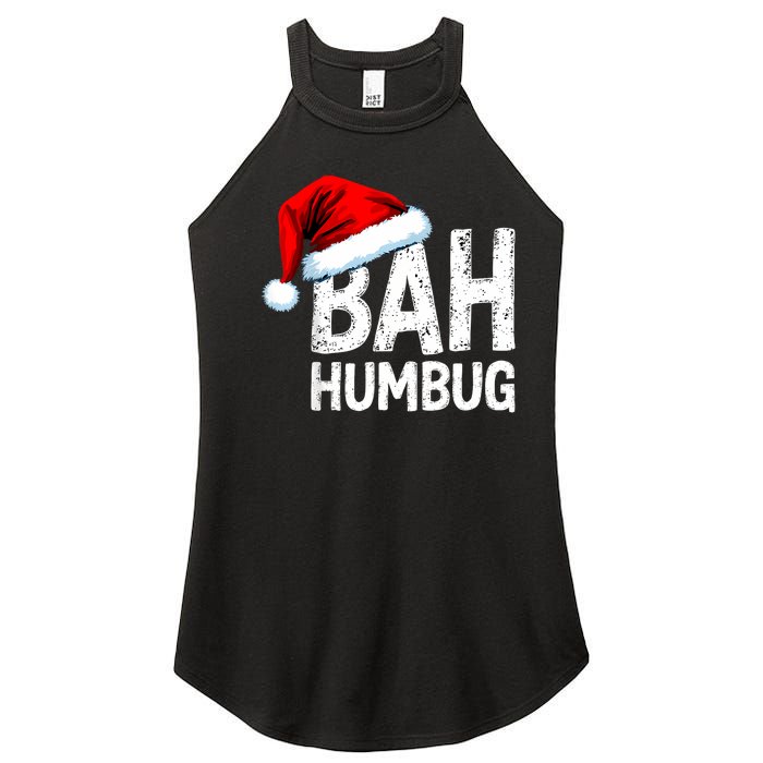 Vintage Bah Humbug Christmas Santa Funny Xmas Party Women's Perfect Tri Rocker Tank