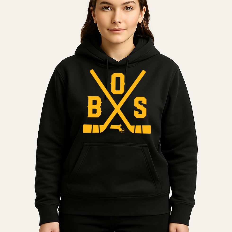 Vintage Boston Hockey Sticks State Outline Hoodie